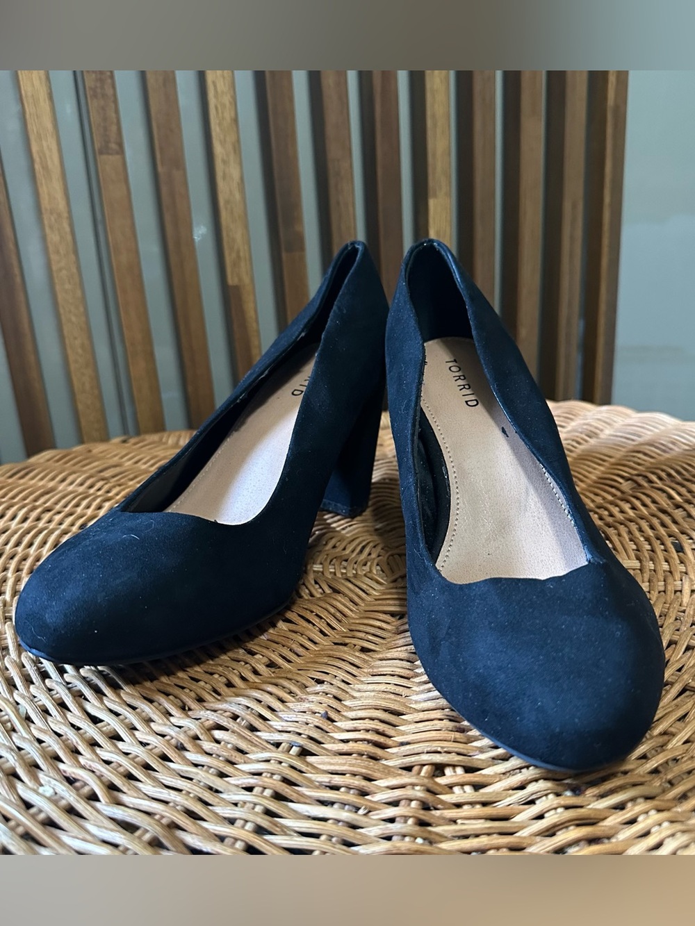 Torrid Black Suede Block Heel Pumps